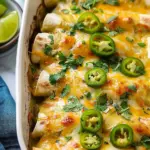 Green Enchiladas with Chicken Cream Cheese Filling