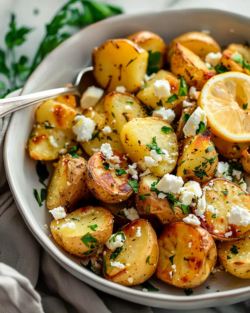 Easy Greek Roast Potatoes With Lemon And Feta: A Flavorful Delight