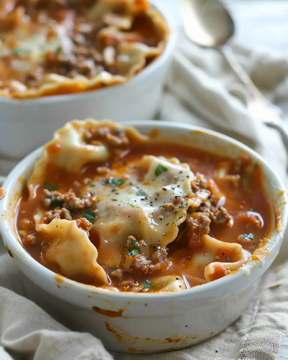 Lasagna Soup with Tortellini: A Cozy Indulgent Twist