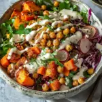 Glow Bowl Recipe: Roasted Veggie, Tahini Yogurt Sauce