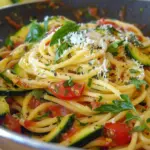 Summery tomato zucchini pasta