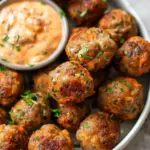 Creole Sausage Balls with Remoulade Dipping Sauce