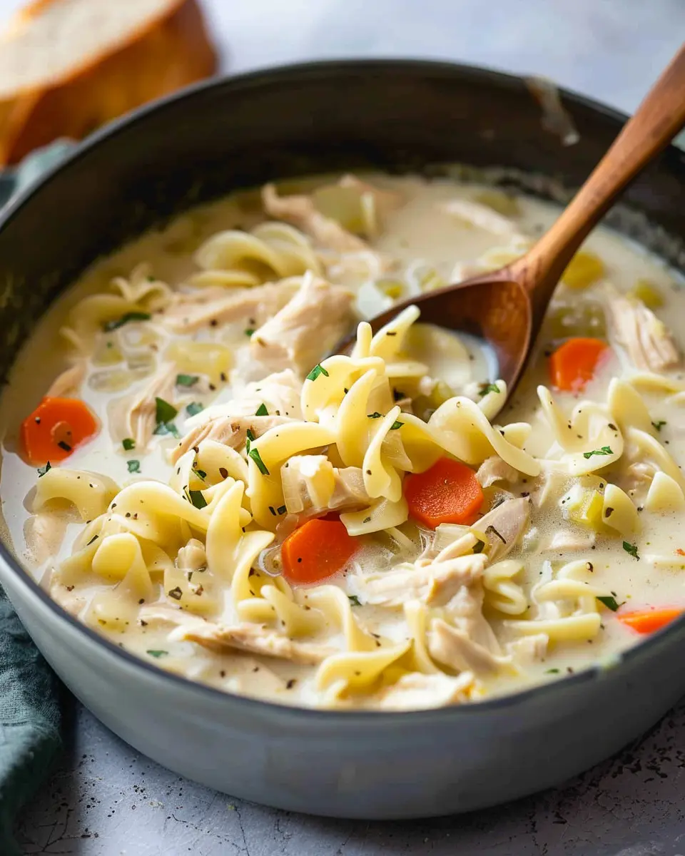 Creamy Chicken Noodle Soup with Turkey Bacon: A Cozy Classic