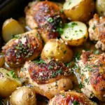 Garlic Parmesan Crockpot Chicken and Potatoes