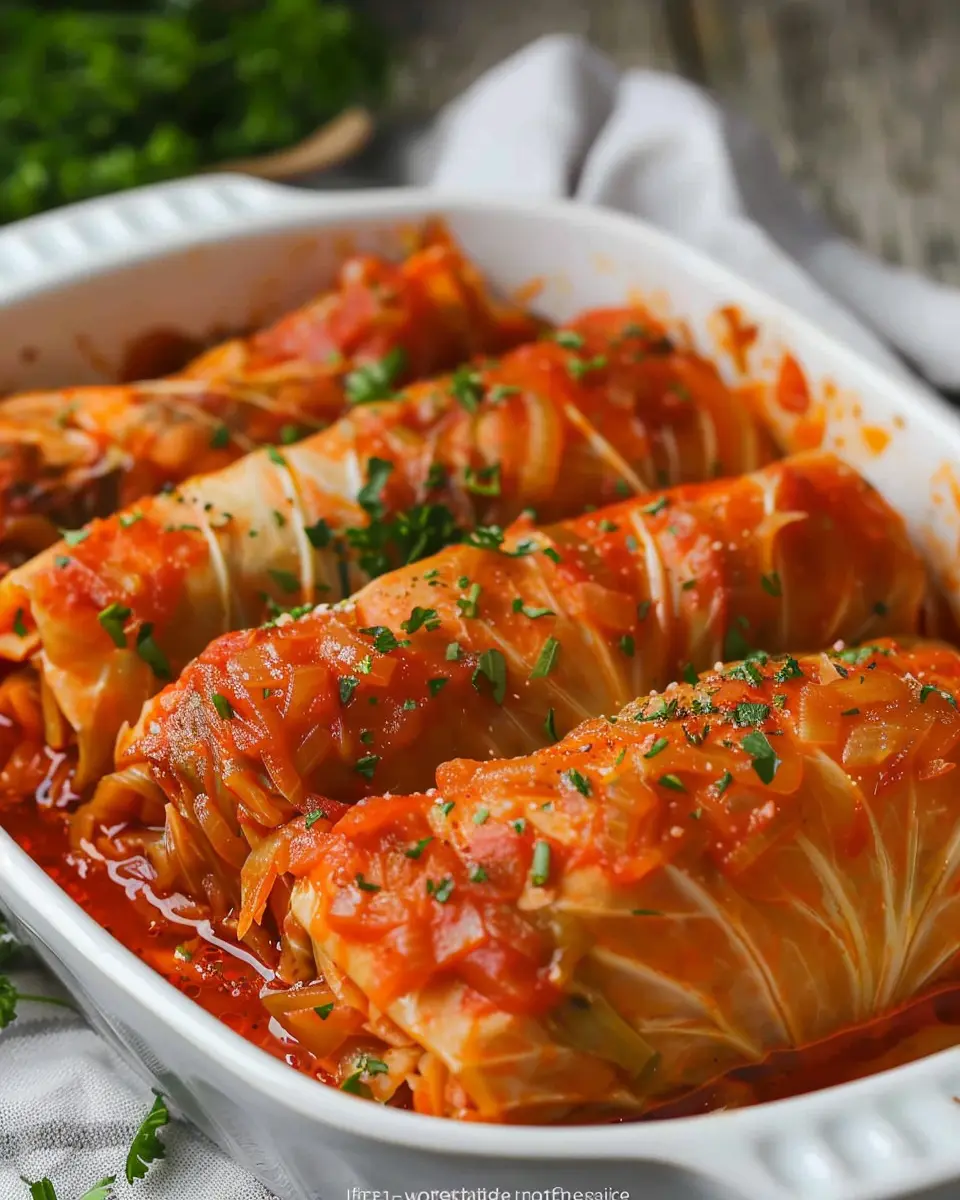 Easy Cabbage Rolls with Turkey Bacon and Beef Sauce Delight