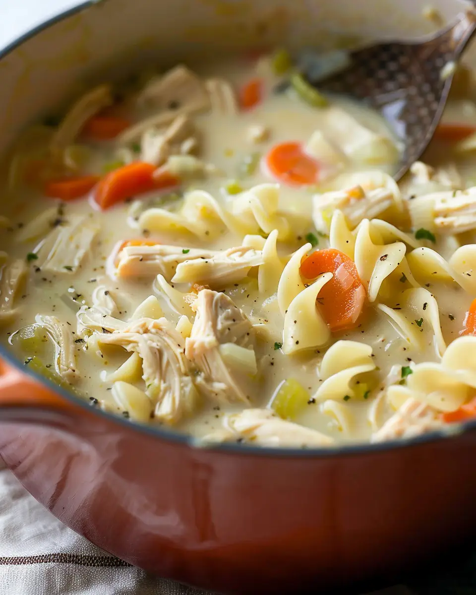 Creamy Chicken Noodle Soup with Turkey Bacon: A Cozy Delight