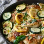 Skillet Lemon Parmesan Chicken Zucchini and Squash