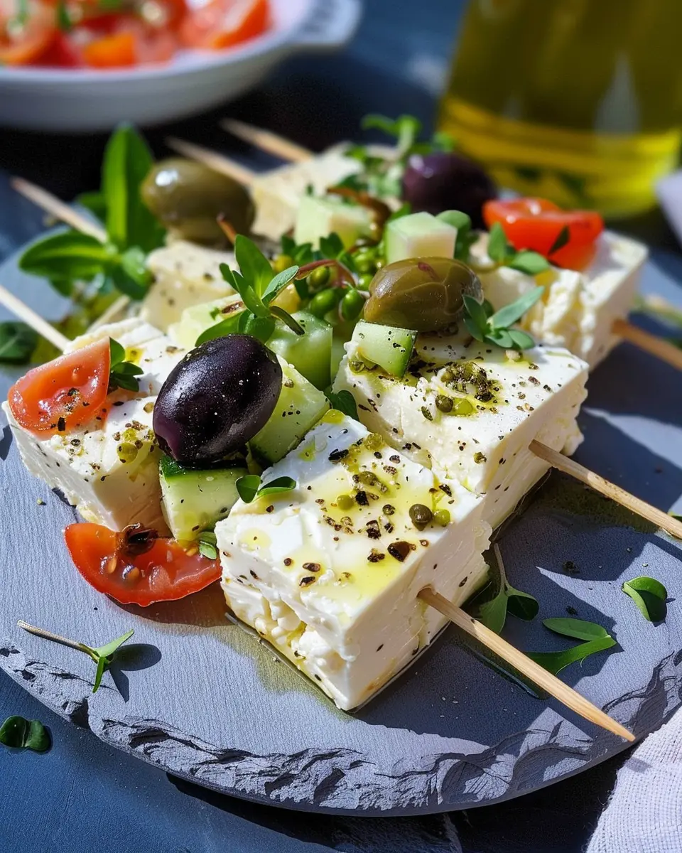 Feta-Spieße mit Gurke: Easy and Refreshing Appetizer Idea