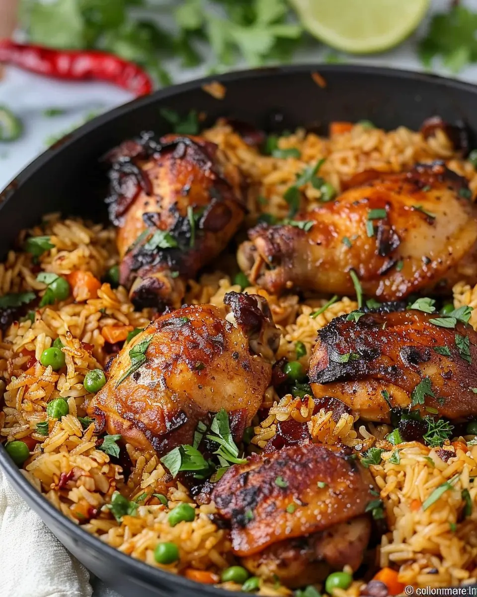 One Pot Caribbean Jerk Chicken &amp; Rice: Easy Flavorful Delight