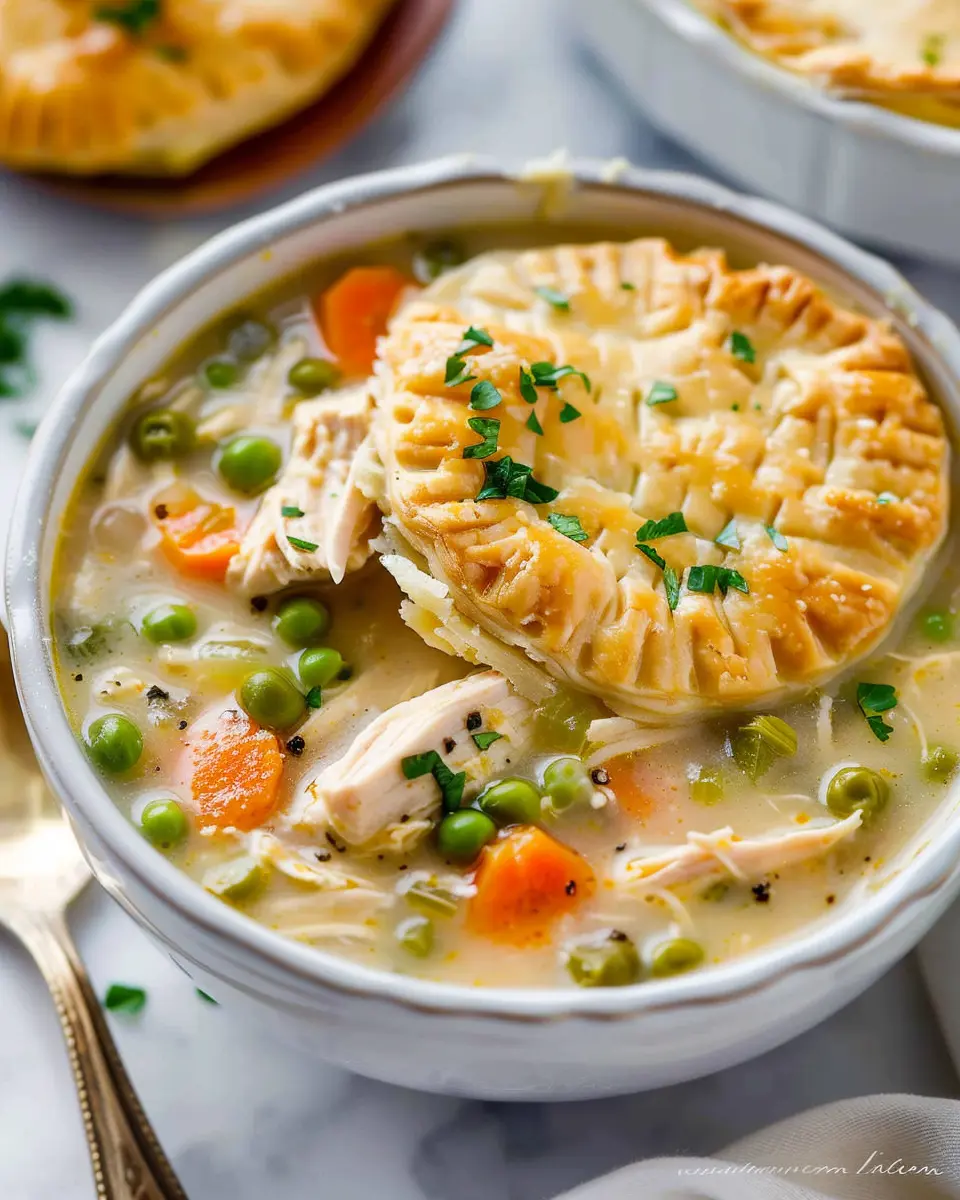 Chicken Pot Pie Soup: Easy Comfort with Turkey Bacon &amp; Chicken Ham
